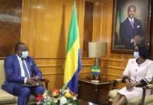 Gabon : Le premier ministre Rose Christiane Ossouka Raponda s’entretient avec le représentant spécial du secrétaire général de l’ONU pour l’Afrique centrale, François Louncény Fall