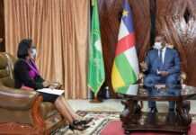 Gabon-Centrafrique : Rose Christiane Ossouka Raponda s’entretient à Bangui avec Faustin-Archange Touadéra