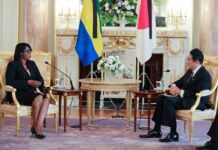 Gabonese Prime Minister Rose Christiane Ossouka Raponda warmly received by her Japanese counterpart Fumio Kishida in Tokyo